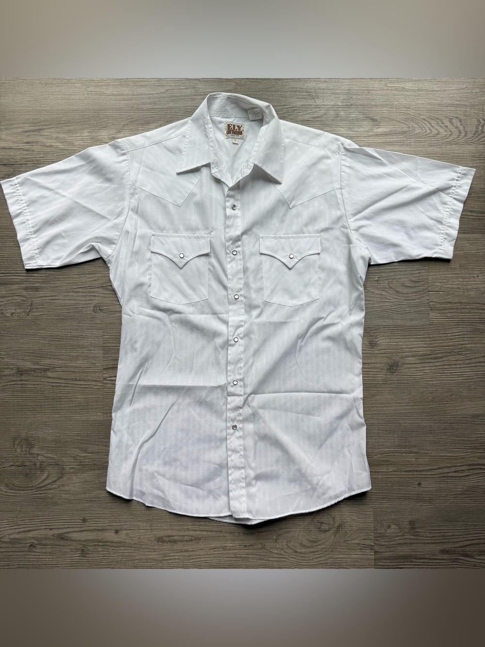Vintage Ely Cattleman White Pearl Snap Western Shirt Men’s Medium 15 1/2